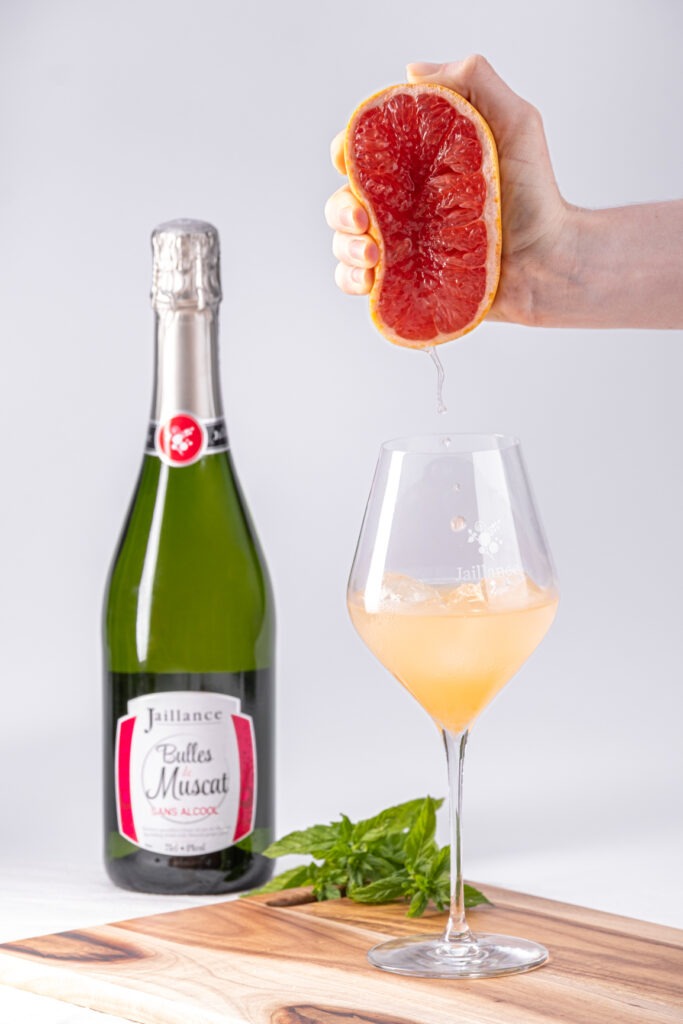 Recept voor een alcoholvrije Clairette Monsieur Muscat-cocktail