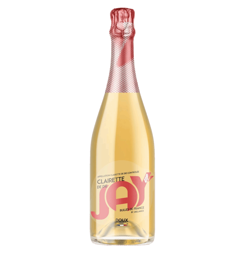 Maison Jaillance, clairette de die, vin pétillant, vignoble die, packshot jay up doux jaillance
