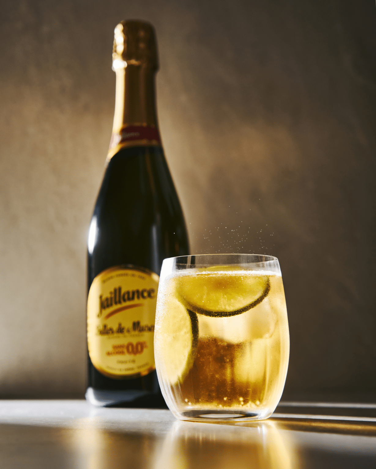 Bulles de Muscat Jaillance sans alcool, récompensée au Grand Prix Cuisine Actuelle 2026.